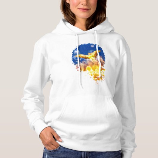Phoenix Bird RISE BOVEN JE TROUBLES Hoodie (Voorkant)