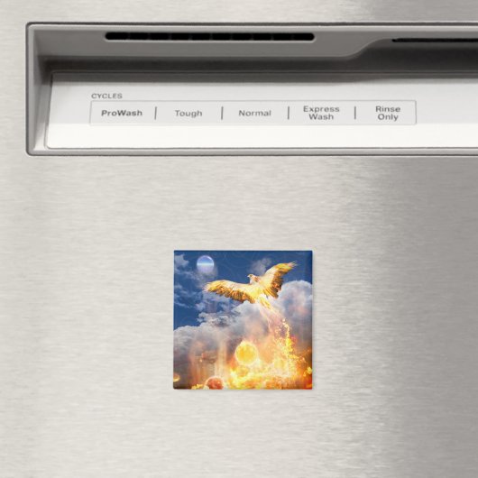 Phoenix Bird RISE BOVEN JE TROUBLES Magneet (Insitu (Vaatwasser))