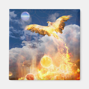 Phoenix Bird "RISE BOVEN JE TROUBLES" Magneet