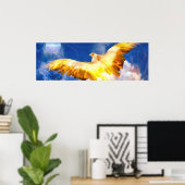 Phoenix Bird RISE BOVEN JE TROUBLES Poster (Thuiskantoor)