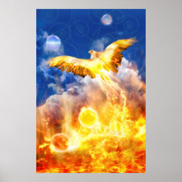 Phoenix Bird RISE BOVEN JE TROUBLES Poster