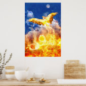 Phoenix Bird RISE BOVEN JE TROUBLES Poster (Keuken)