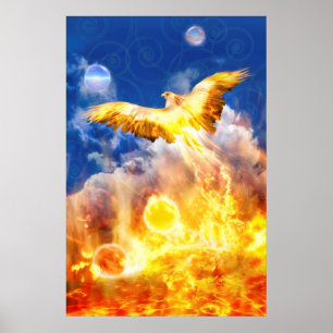 Phoenix Bird RISE BOVEN JE TROUBLES Poster