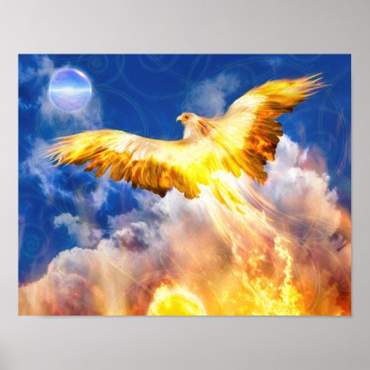 Phoenix Bird RISE BOVEN JE TROUBLES Poster (Voorkant)