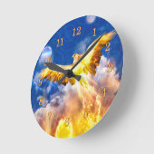 Phoenix Bird RISE BOVEN JE TROUBLES Ronde Klok (Hoek)