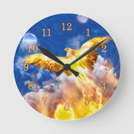 Phoenix Bird RISE BOVEN JE TROUBLES Ronde Klok