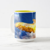 Phoenix Bird "RISE BOVEN JE TROUBLES" Tweekleurige Koffiemok (Voorkant links)