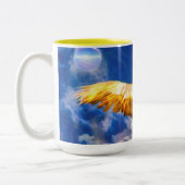 Phoenix Bird "RISE BOVEN JE TROUBLES" Tweekleurige Koffiemok (Links)