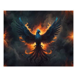Phoenix Bird Rising met vlammen Foto Afdruk