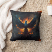 Phoenix Bird Rising met vlammen Kussen (Deken)