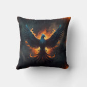 Phoenix Bird Rising met vlammen Kussen (Achterkant)