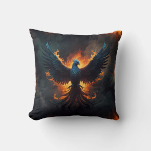 Phoenix Bird Rising met vlammen Kussen