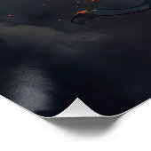 Phoenix Bird Rising met vlammen Perfect Poster (Hoek)