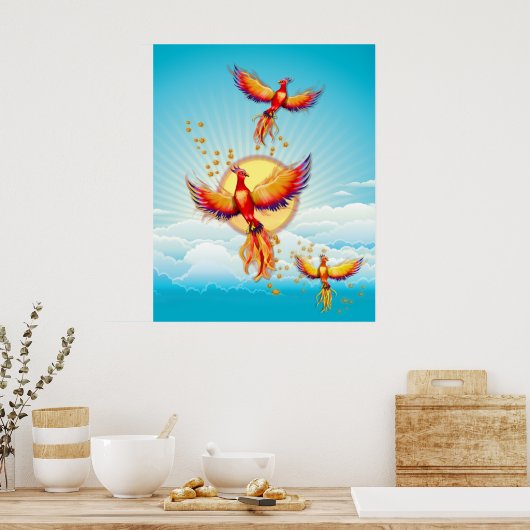 Phoenix Bird Rising Poster (Keuken)