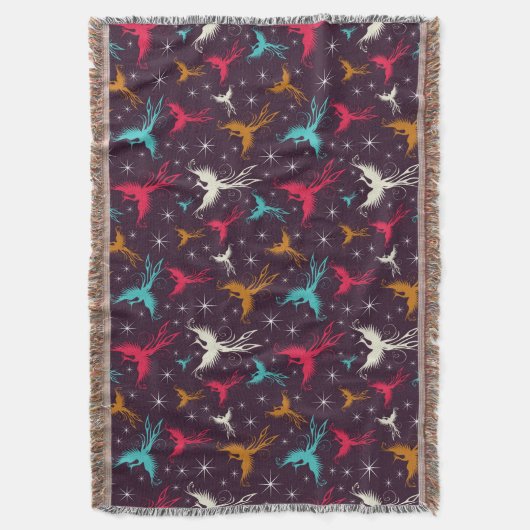 Phoenix Birds Figuur Patroon Deken (Voorkant Verticaal)