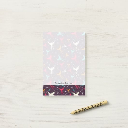 Phoenix Birds Figuur Patroon Post-it® Notes (Op bureau)