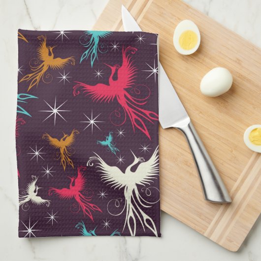 Phoenix Birds Figuur Patroon Theedoek (Quarter Fold)