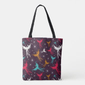 Phoenix Birds Figuur Patroon Tote Bag (Achterkant)