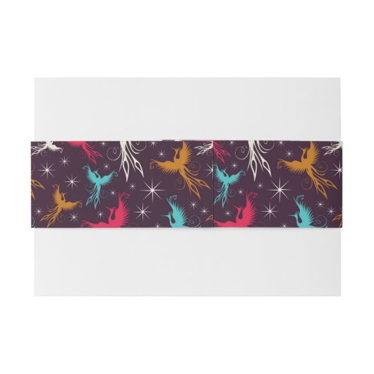 Phoenix Birds Figuur Patroon Uitnodigingen Wikkel (Achterkant Voorbeeld)