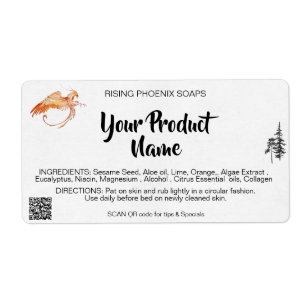 *~* Phoenix Body Cream Face Bath Soap QR Etiket