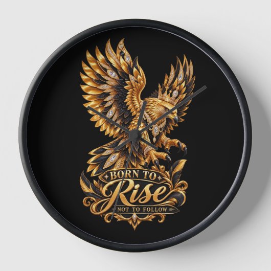 Phoenix Born to Rise Wandklok – Gouden Adelaar (Voorkant)