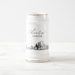 Phoenix Bridal Party Gift Skyline gepersonaliseerd Bierpul