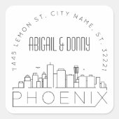 Phoenix bruiloft | Afdichting van vooraf geadresse Vierkante Sticker (Voorkant)