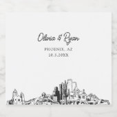 Phoenix Bruiloft gepersonaliseerde champagne label Sparkling Wijnetiket (Enkel label)