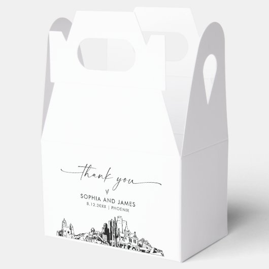 Phoenix Bruiloft gepersonaliseerde gunst box Bedankdoosjes (Geopend)