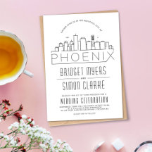 Phoenix bruiloft | Gestileerde Skyline uitnodiging