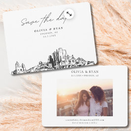 Phoenix Bruiloft Modern Save the Date Kaart