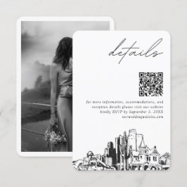 Phoenix Bruiloft Moderne Details QR Code Informatiekaartje