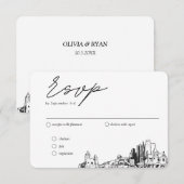 Phoenix Bruiloft Traditionele RSVP Maaltijd Optie Informatiekaartje (Voorkant / Achterkant)