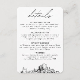 Phoenix bruiloft verticale details informatiekaartje