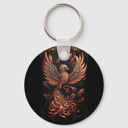 Phoenix Button Key Ring Sleutelhanger (Voorkant)