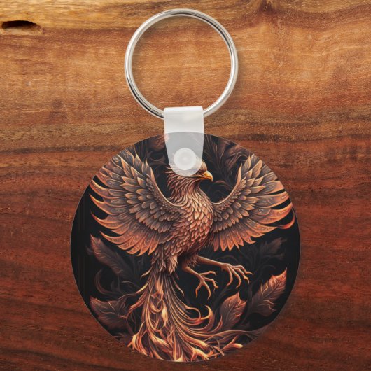 Phoenix Button Key Ring Sleutelhanger (Achterkant)