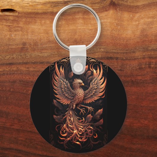 Phoenix Button Key Ring Sleutelhanger (Voorkant)