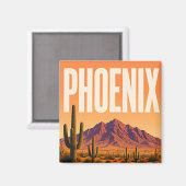 Phoenix Camelback Mountain Woestijn Magneet (Voorkant / Achterkant)
