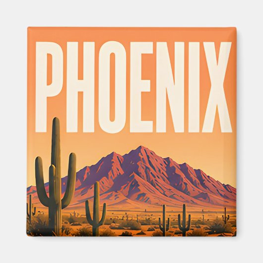 Phoenix Camelback Mountain Woestijn Magneet (Voorkant)