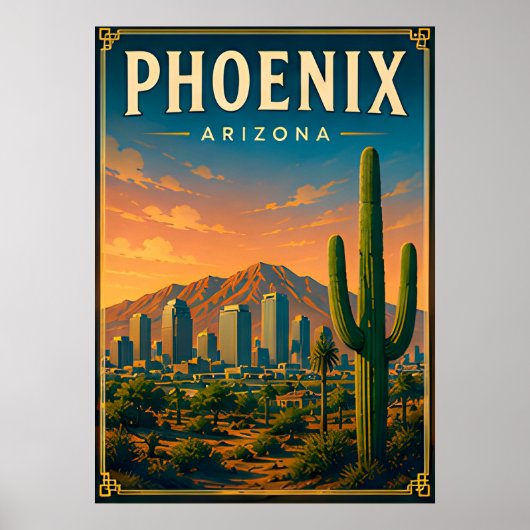Phoenix Camelback Mountain Woestijn Poster (Voorkant)