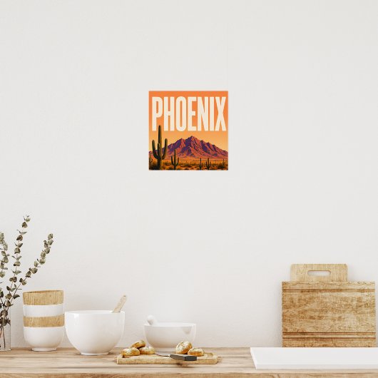 Phoenix Camelback Mountain Woestijn Poster (Keuken)