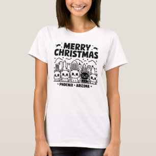 Phoenix City Arizona Merry Christmas Cats Verenigd T-shirt