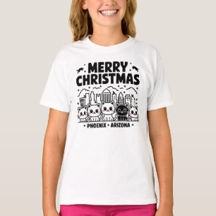 Phoenix City Arizona Merry Christmas Cats Verenigd T-shirt