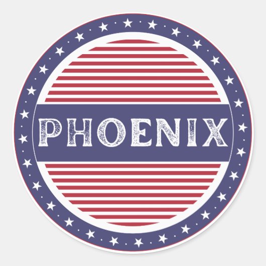 Phoenix City Pride Emblem – American Identity Ronde Sticker (Voorkant)