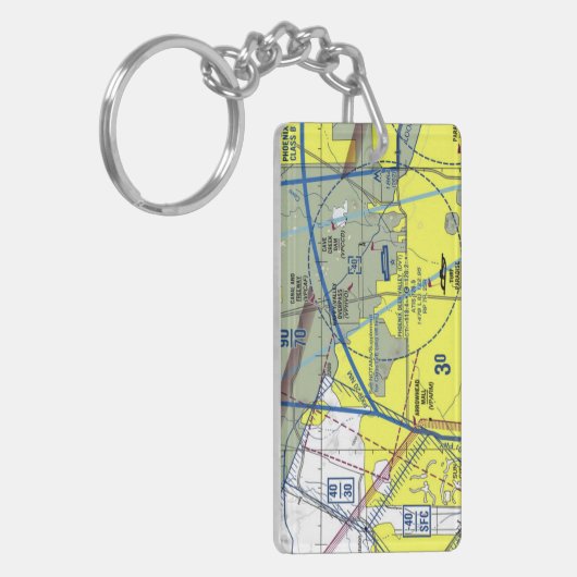 Phoenix Deer Valley Airport-diagram/taxisdiagram Sleutelhanger (Voorkant Links)