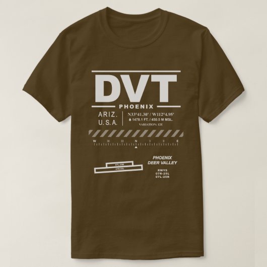 Phoenix Deer Valley Airport DVT T-shirt (Design voorkant)