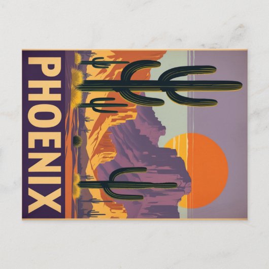  Phoenix Desert Sunset Briefkaart (Voorkant)