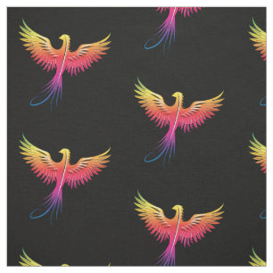 Phoenix die multicolor op zwart opstijgt stof