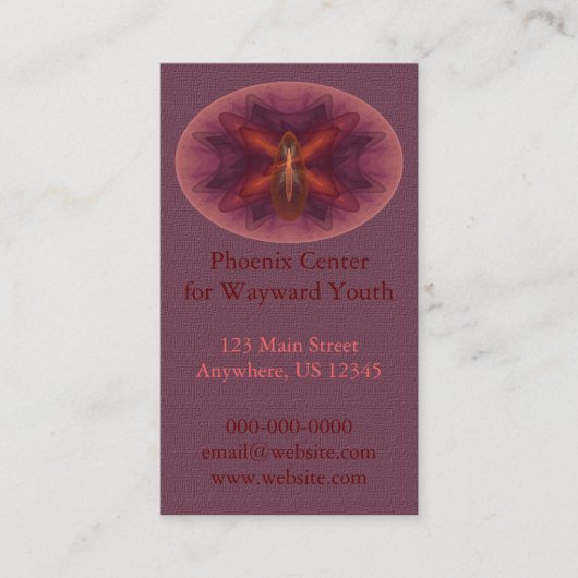 Phoenix Egg Abstracte Art Visitekaartje (Voorkant)