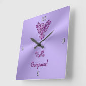 Phoenix Emblem Design met Hallo prachtige tekst Vierkante Klok (Hoek)